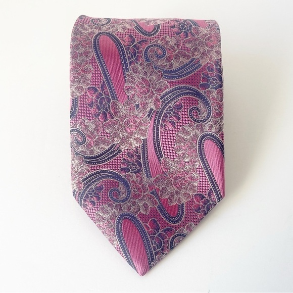 Lot of six Ermenegildo Zegna Silk Ties Paisley and solid patterned - Picture 7 of 11